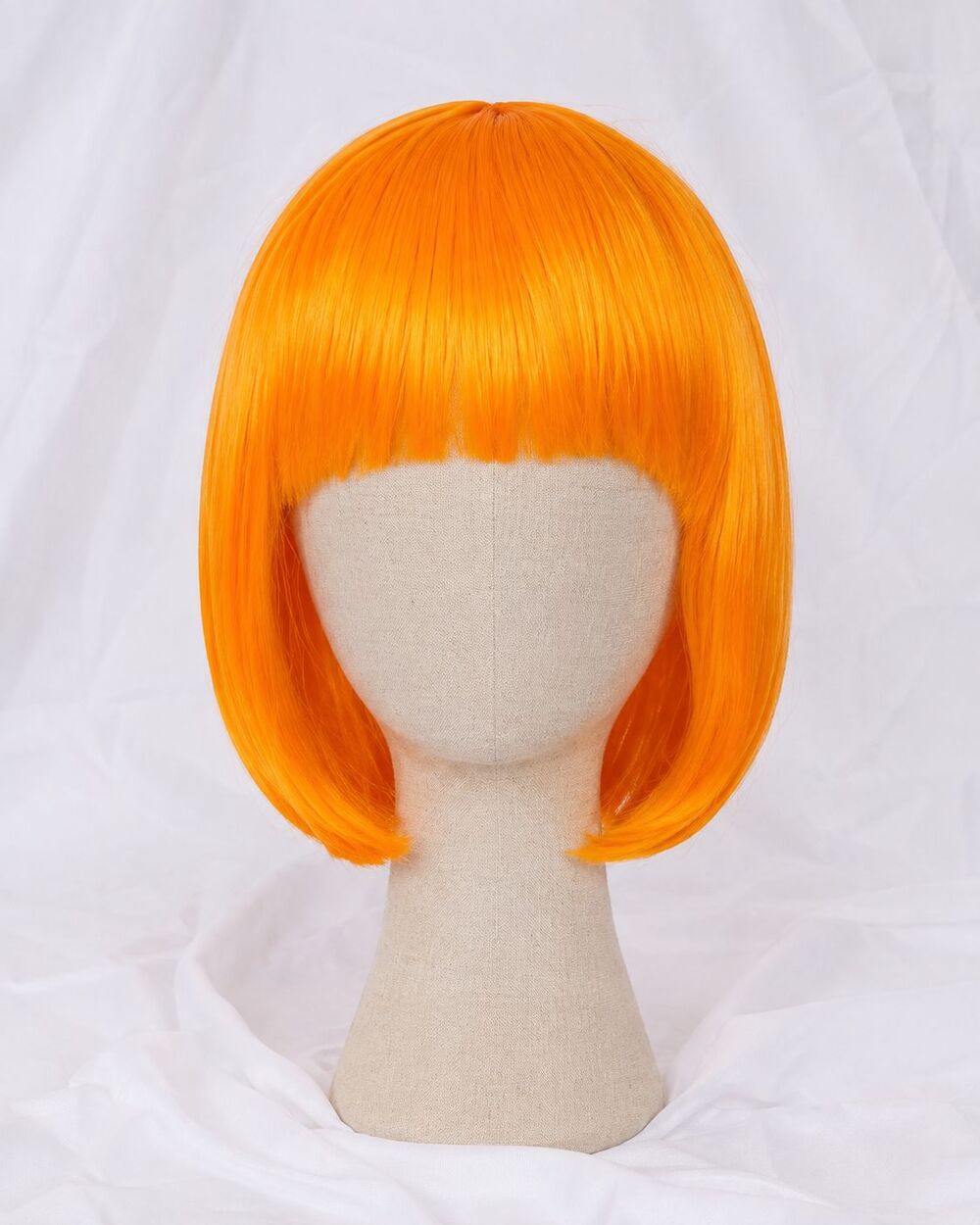 CiCy Orange Short Bob Wig with Bangs Halloween Cosplay Costume New